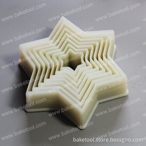 High quality 7pcs star shaped nylon cutters set for cake decoration
